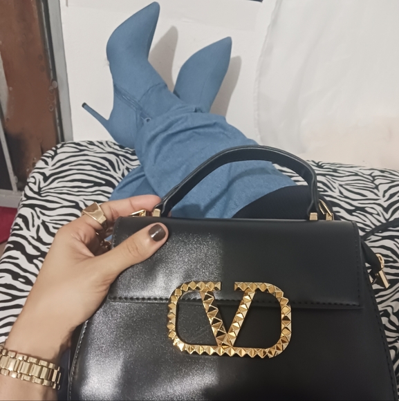 Forever 21 Women pointed toe Denim knee high stiletto boots - Picture 2 of 16